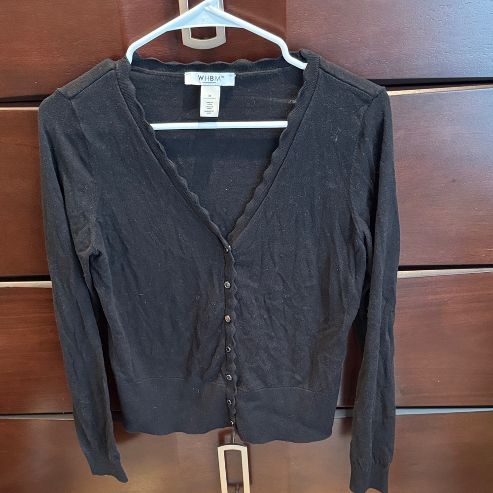 White House Black Market Charcoal Knit Top